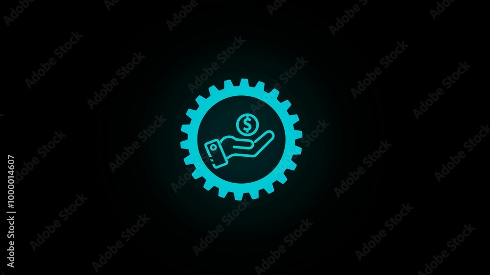 Fototapeta premium gear hand Vector icon which is suitable for commercial work and easily modify or edit it