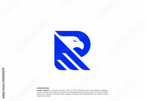 Creative Letter R eagle Logo Design. Awesome Trendy Letter R Bird logo Design Template.