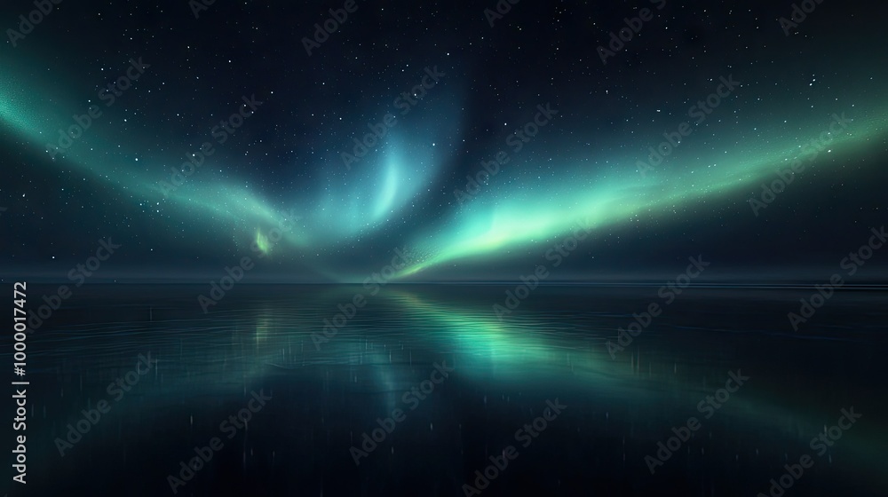 Aurora Australis lighting up a dark, empty horizon with clear space above for adding copy. Aurora Australis lighting up a dark, empty horizon with clear space above for adding copy.