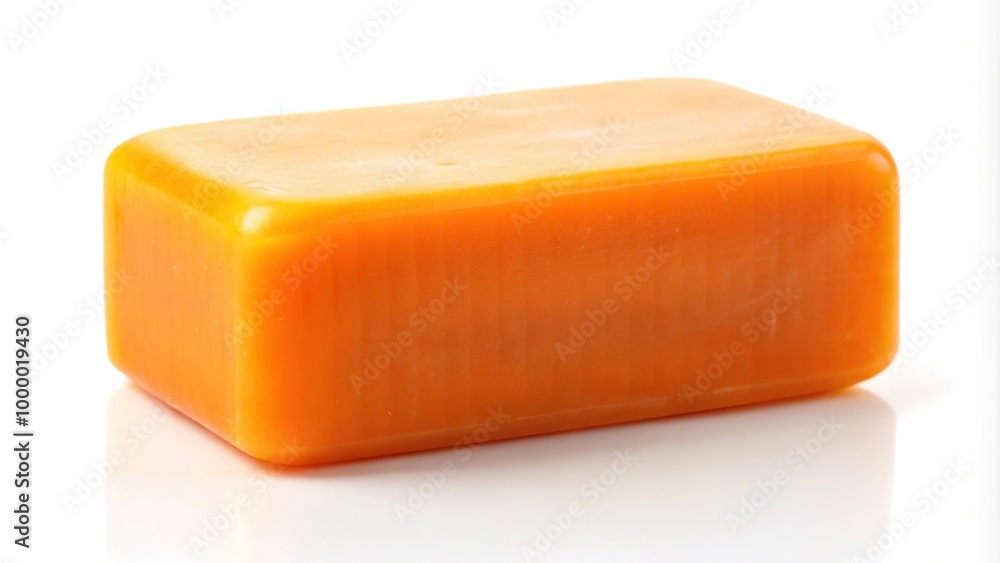 Isolated orange soap bar on white background silhouette Isolated orange soap bar on white background silhouette