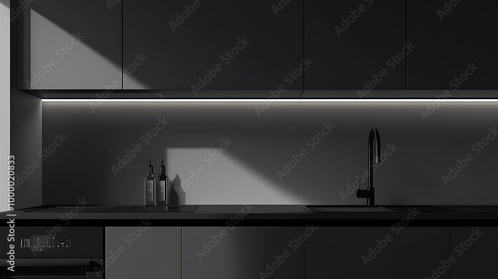 Modern Black Kitchen with Minimalist Design Modern Black Kitchen with Minimalist Design