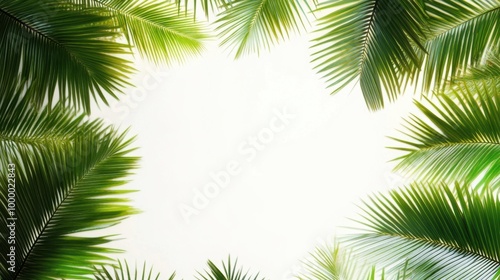 Coconut tree leaf abstract with copy space background