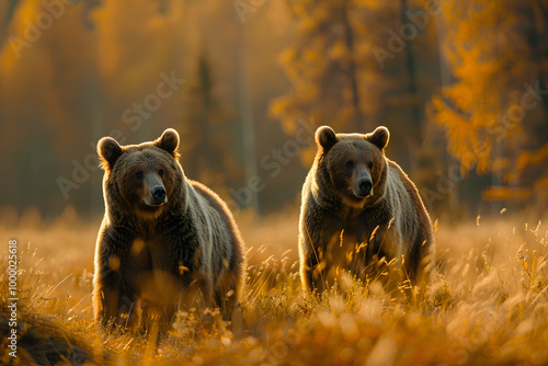 Two bears in the wild photo