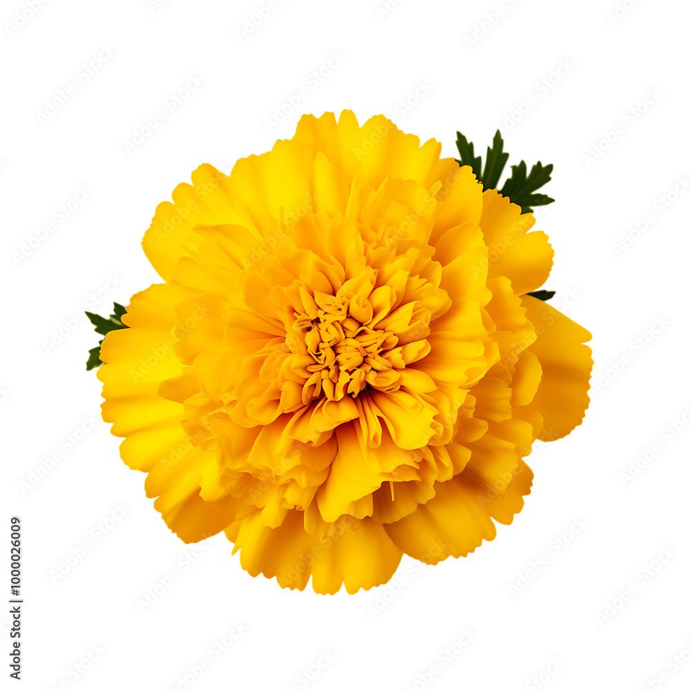 yellow flowers and buds of a marigold on a transparent background. yellow flowers and buds of a marigold on a transparent background.