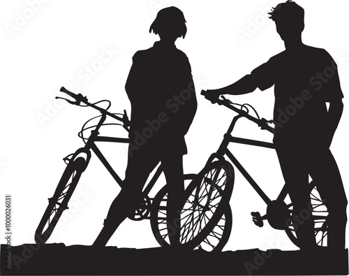 Young people with bikes outdoors