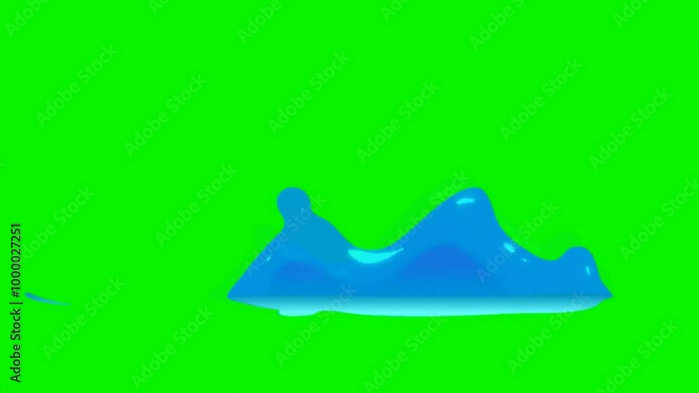 2D cartoon animated water wave boils like spring water.. green screen 2D cartoon animated water wave boils like spring water.. green screen