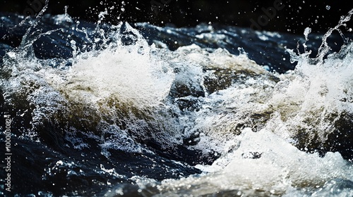 Wallpaper Mural The image captures splashing water in motion, showcasing the dynamic energy and beauty of nature's waterways. Torontodigital.ca