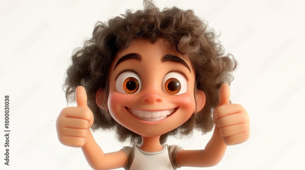 A cheerful animated character giving a thumbs up with a big smile. A cheerful animated character giving a thumbs up with a big smile.