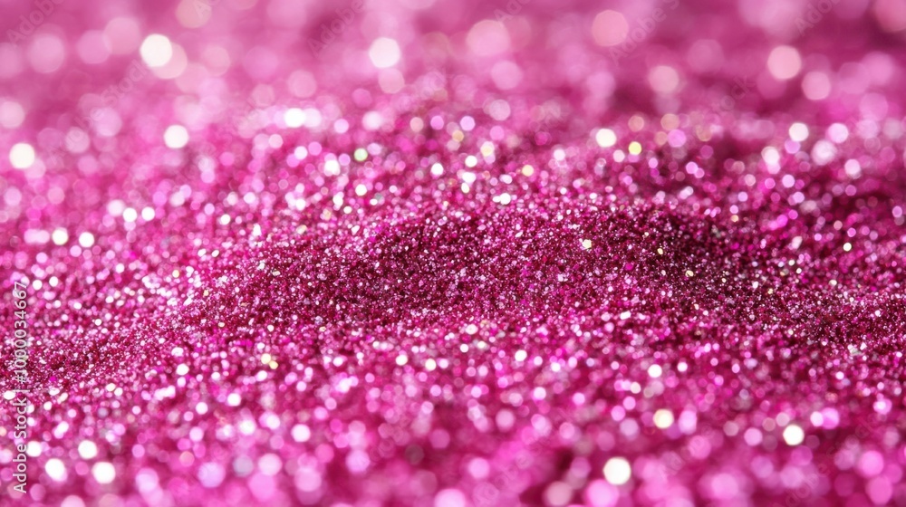 A Close-Up View of Shimmering Pink Glitter, Capturing the Sparkle and Depth of This Festive Material A Close-Up View of Shimmering Pink Glitter, Capturing the Sparkle and Depth of This Festive Material