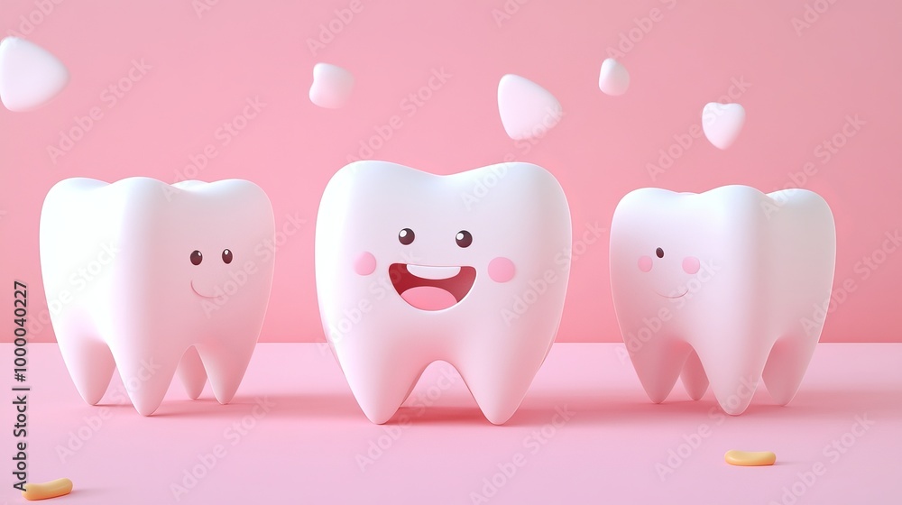 A 3D vector of clean white molars, highlighting the importance of brushing to prevent decay in children A 3D vector of clean white molars, highlighting the importance of brushing to prevent decay in children