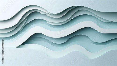 Abstract Paper Cut Wave Background