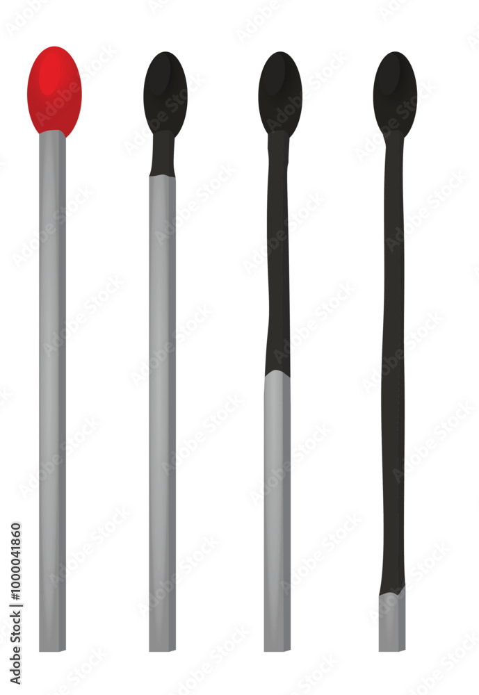 Matches sticks set. vector illustration Matches sticks set. vector illustration