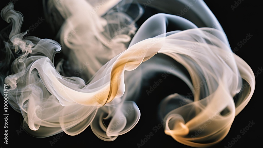 Fototapeta premium Cigarette smoke black background free form