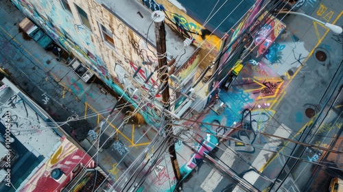 Graffiti Alleyway from Above