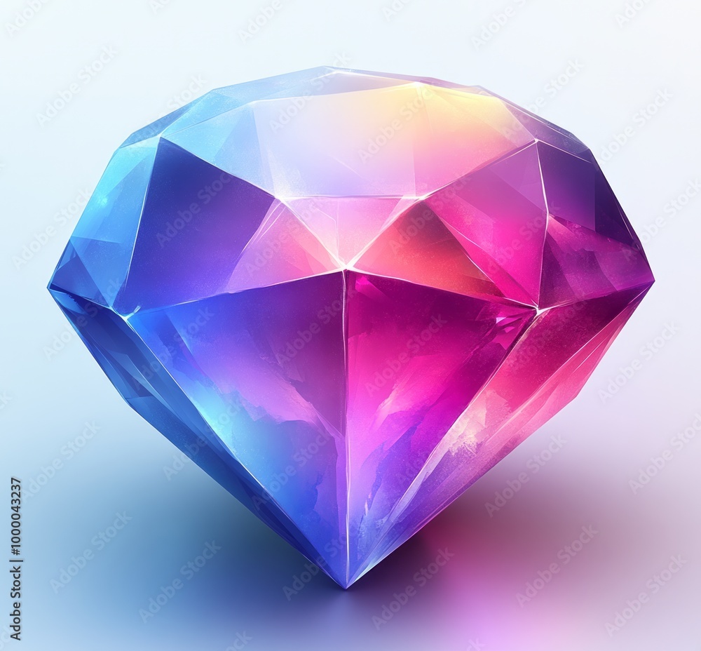Iridescent Gemstone: A Digital Illustration Iridescent Gemstone: A Digital Illustration