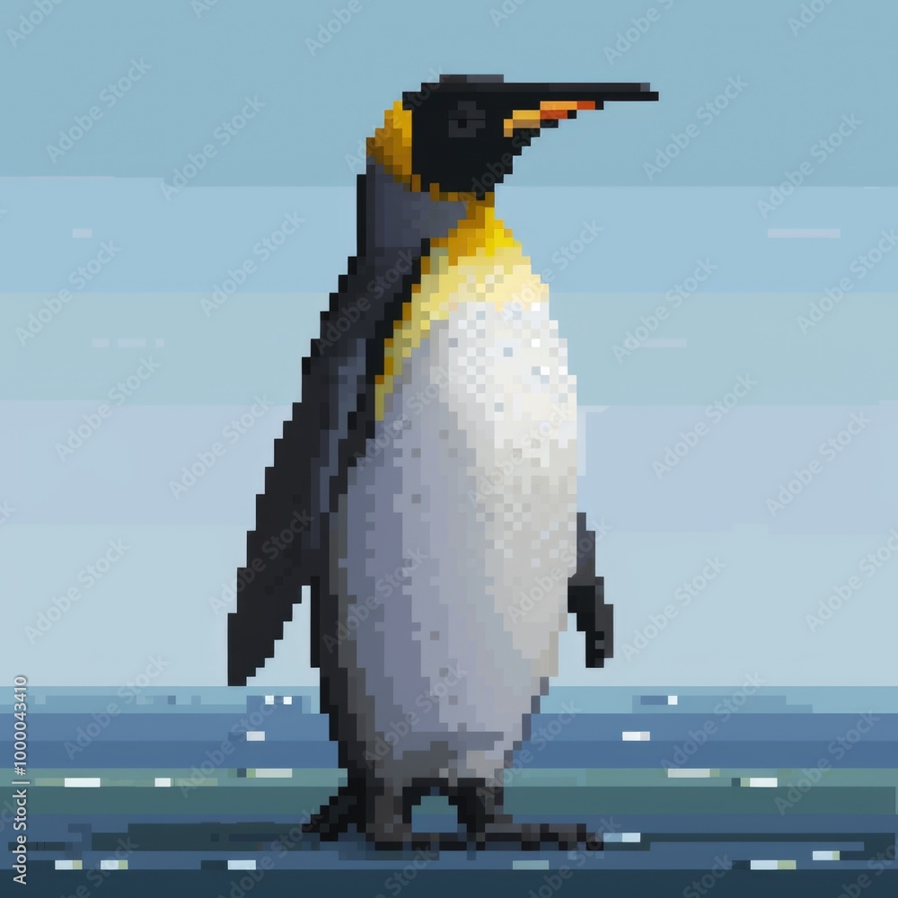 Penguin in pixel art. AI generative. Penguin in pixel art. AI generative.