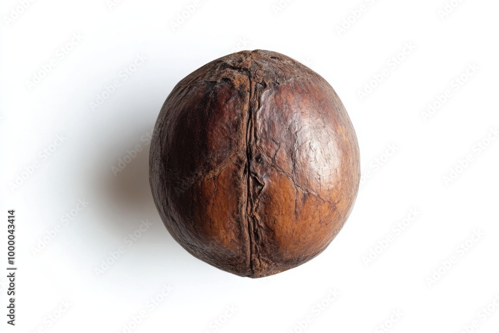 Smooth Hickory Nut on Plain White Background Smooth Hickory Nut on Plain White Background
