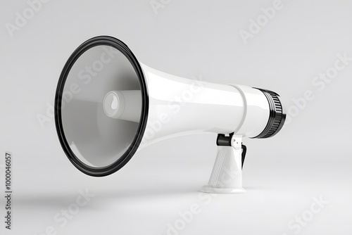 3D illustration of a megaphone on a white background