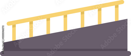 Wheelchair access ramp with yellow handrails providing disabled people access to public buildings