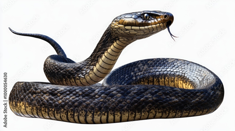 Fototapeta premium King Cobra full body isolate on transparency background PNG