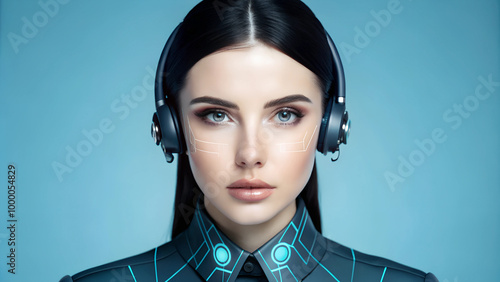 AI cyber bot virtual assistant with human-like interface helping people