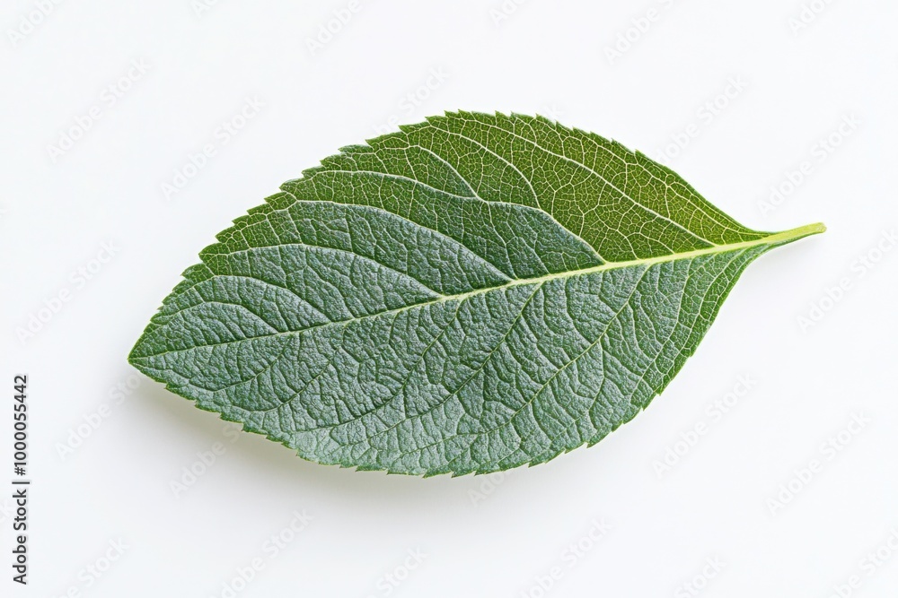 Leathery Wild Huckleberry Leaf on White Leathery Wild Huckleberry Leaf on White
