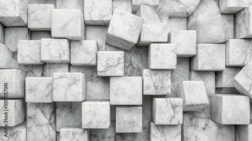Natural marble stones arranged artistically on a surface highlighting their u...