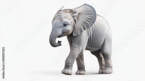 Wallpaper Mural side-view, cute young elephant, trunk upwards, on transparency background PNG Torontodigital.ca