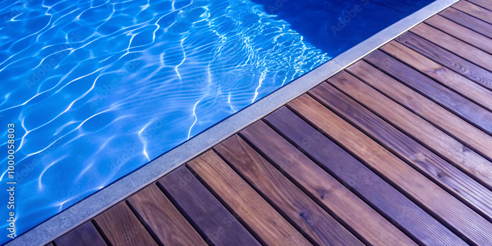 Obraz premium Swimming pool vector illustration. Water surface top view template background. beautiful watery texture wallpaper spa advertising designs