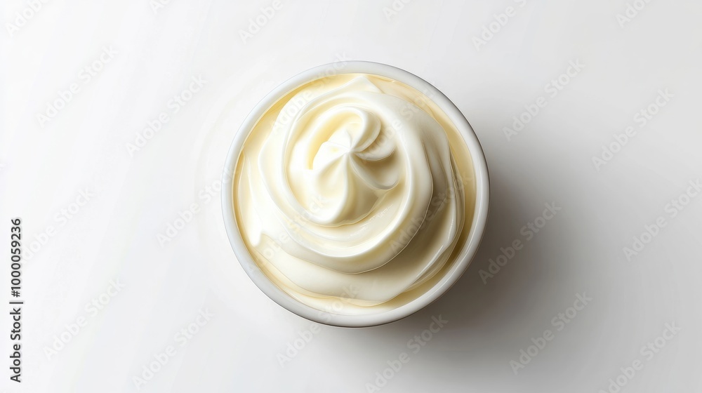 White cream top view on isolate transparency background, PNG