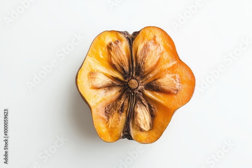 Tropical Wild Pawpaw Fruit on White Background photo