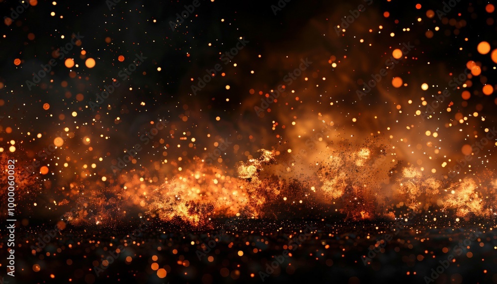 Realistic fire sparks on dark background. Fire embers particles. Realistic fire sparks on dark background. Fire embers particles.