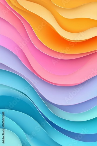 Colorful abstract wavy shapes creating a vibrant and dynamic background design