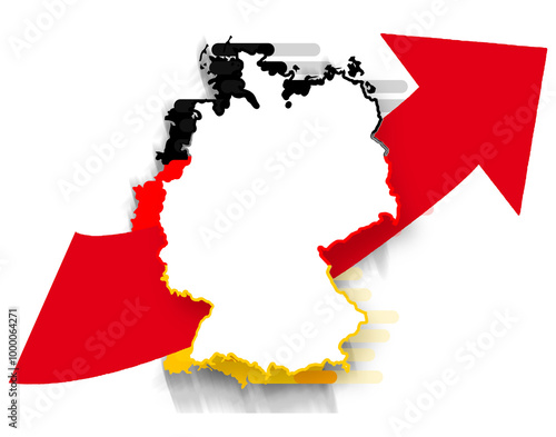 map of Germany and red arrow