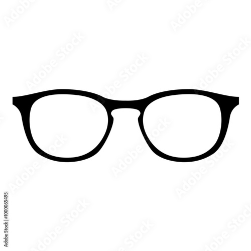 Rounded Glasses Icon. Simple Eyewear Symbol Vector Illustration.