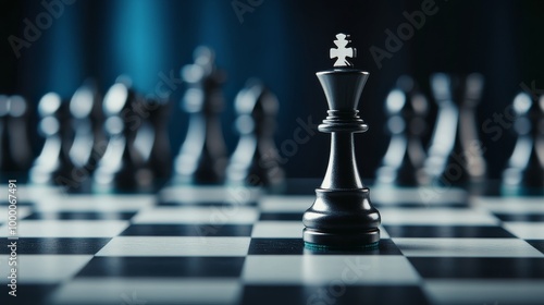 Chess pieces on a cosmic-themed board during an intense game under starry nig...