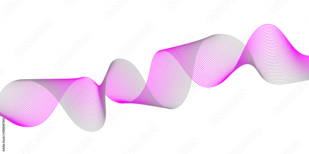 Abstract background with waves for banner. Medium banner size. Vector background with lines. Element for design isolated on white. Pink, purple, blue Abstract background with waves for banner. Medium banner size. Vector background with lines. Element for design isolated on white. Pink, purple, blue