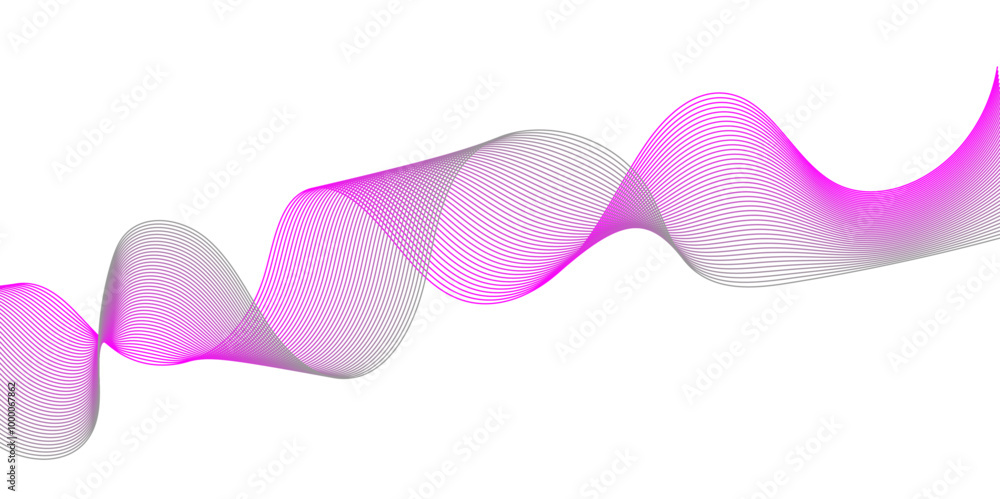Abstract background with waves for banner. Medium banner size. Vector background with lines. Element for design isolated on white. Pink, purple, blue Abstract background with waves for banner. Medium banner size. Vector background with lines. Element for design isolated on white. Pink, purple, blue