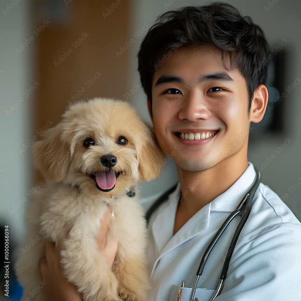 Happy Person Holding Cute Dog with Joyful Expression Happy Person Holding Cute Dog with Joyful Expression