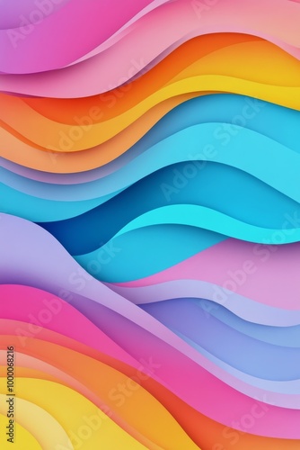 Colorful abstract wavy shapes creating a vibrant and dynamic background design