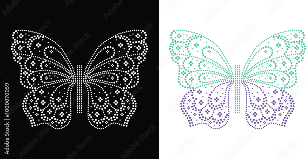 Αυτοκόλλητο Angel wings crystal iron Rhinestone template design