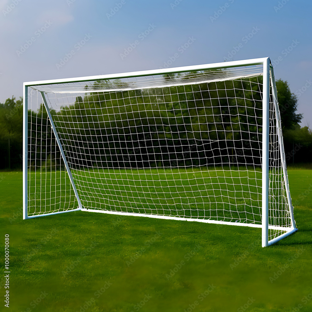 Fototapeta premium Soccer football sport game goal frame with net