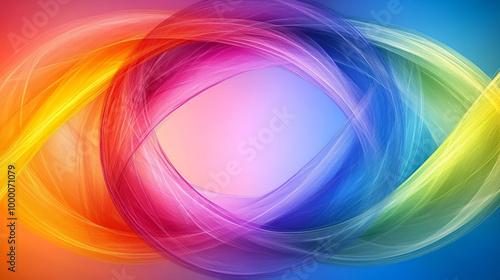 Colorful abstract swirl pattern blending warm and cool tones creates a vibrant visual experience for digital art enthusiasts