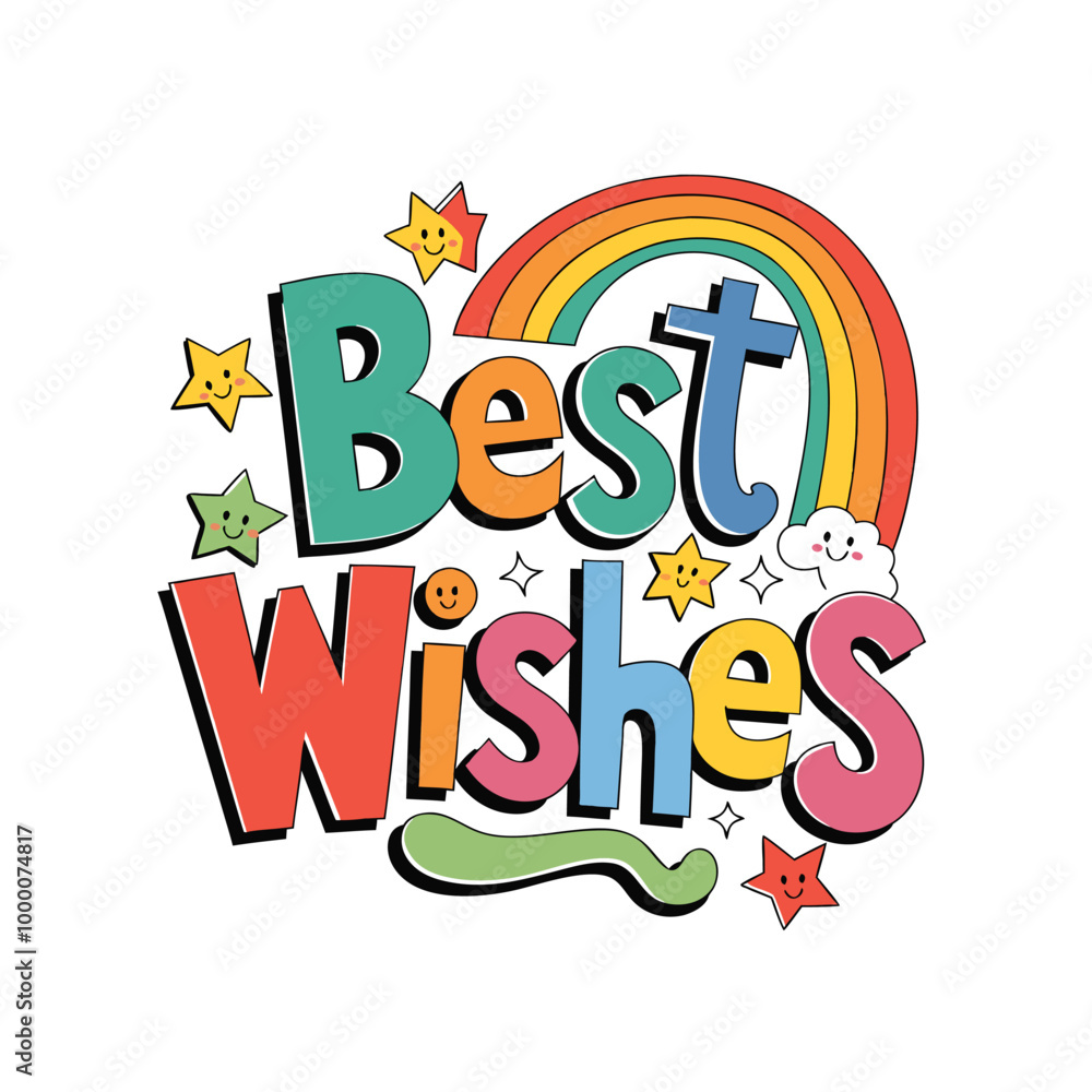 Best whishes lettering vector illustration Best whishes lettering vector illustration