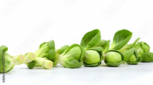 Wallpaper Mural Fresh Brussels Sprouts on a White Background Torontodigital.ca