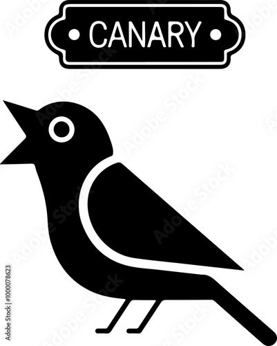 Stylized Vector Canary Illustration with Label