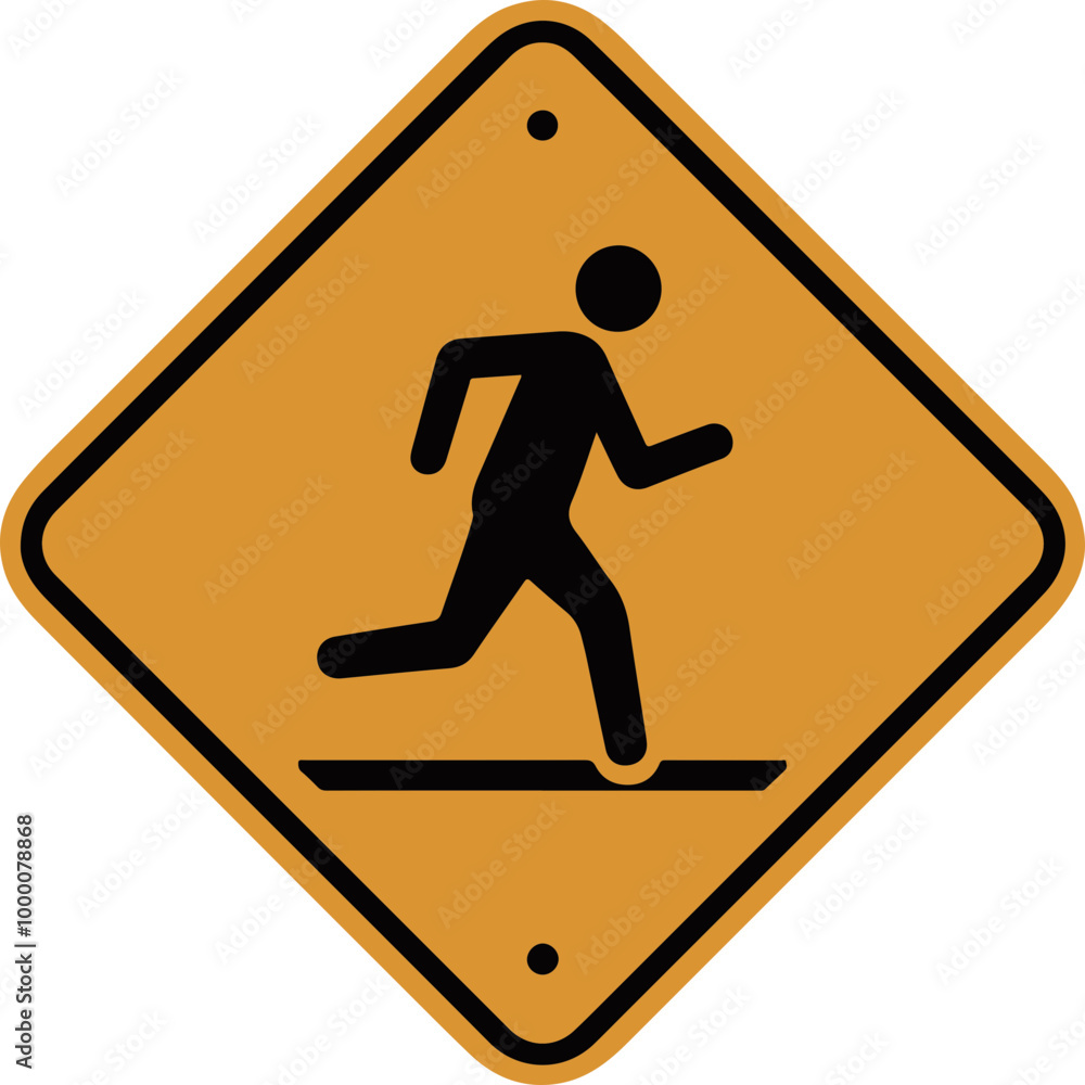 custom made wallpaper toronto digitalVector Safety Sign: Running Person Icon on Yellow Background