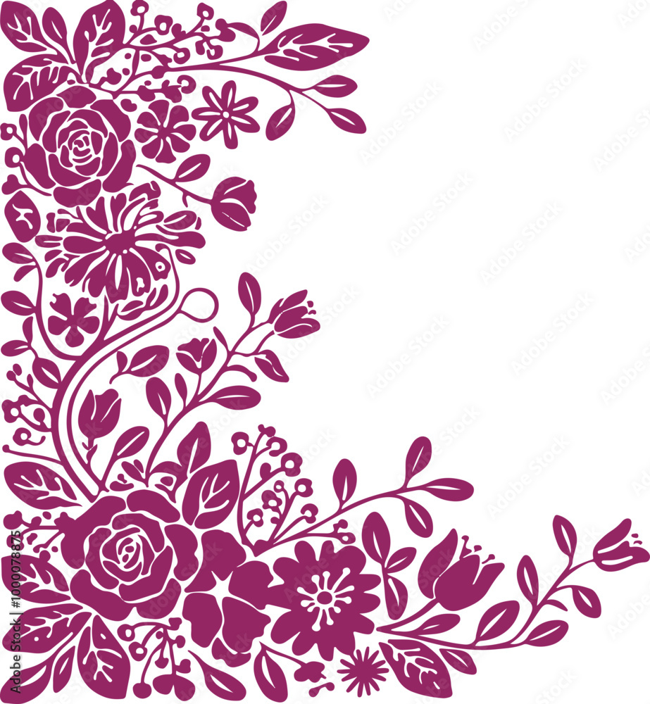 Obraz premium Floral Vector Design with Decorative Plants and Flowers