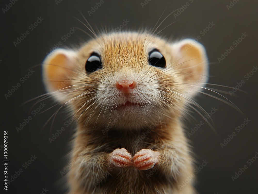 Cute Mouse Portrait: Close Up of Adorable Pet Cute Mouse Portrait: Close Up of Adorable Pet