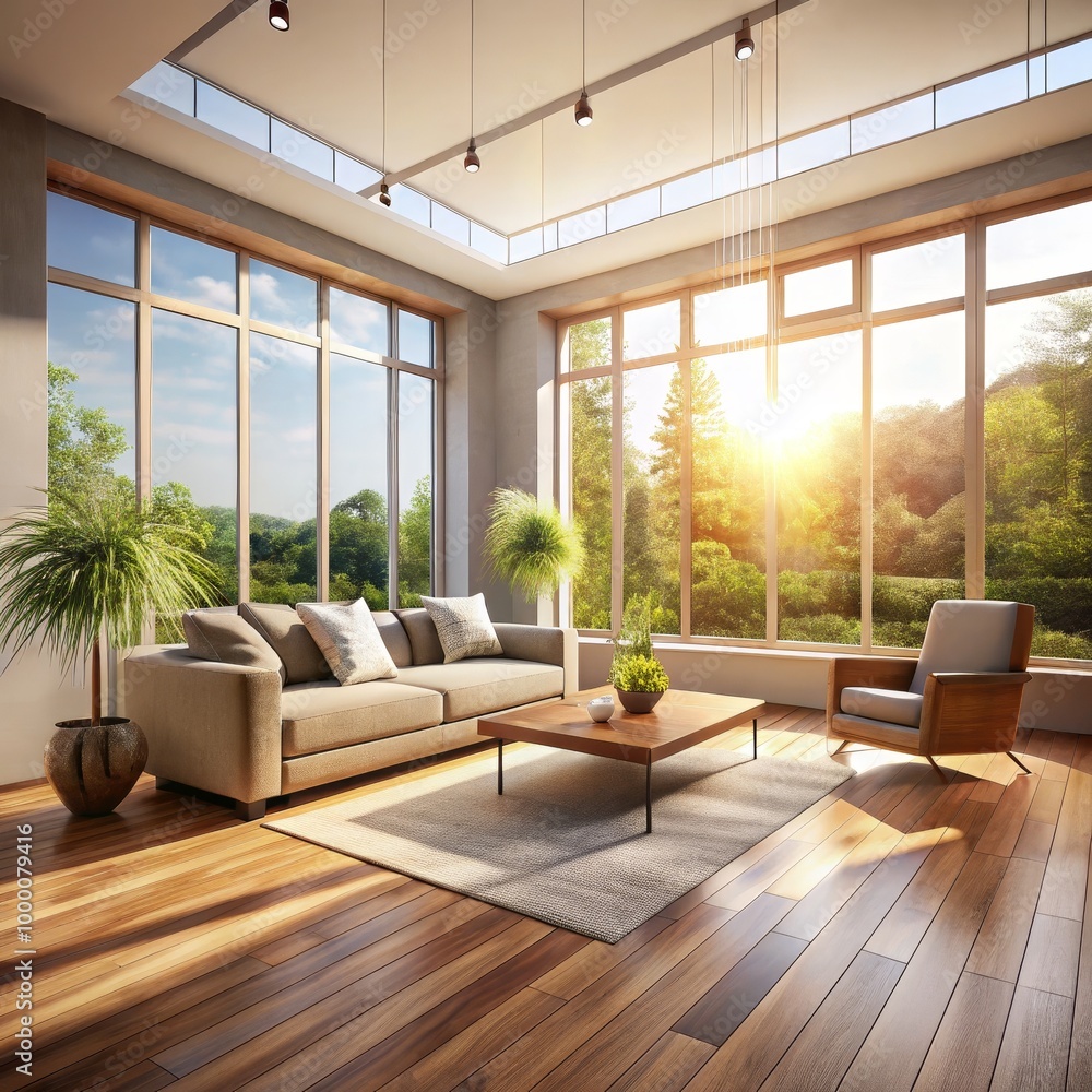 Serene Elegance in a Modern Living Room Beige Sofa and Nature Views Tranquil Luxury Interior Design Inspiration for Home, Real Estate, and Lifestyle Content Serene Elegance in a Modern Living Room Beige Sofa and Nature Views Tranquil Luxury Interior Design Inspiration for Home, Real Estate, and Lifestyle Content